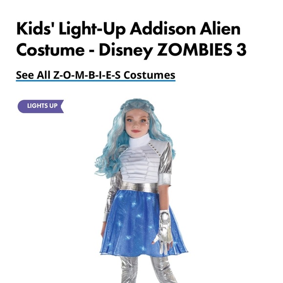 kids’light-up Addison costume - Picture 2 of 9